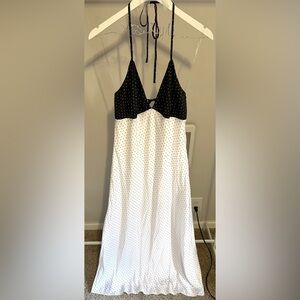 NWT Black & White Polka Dot Halter Dress